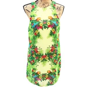 Pink Owl Tropical Sleeveless Dress Sz M